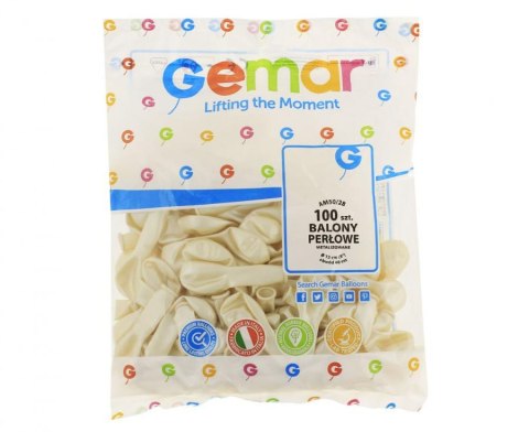 Balony Lateksowe Gemar Metaliczne Perłowe 12cm, 100 szt.