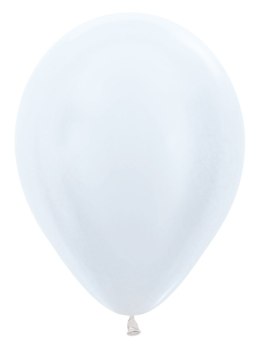 Balony lateksowe Sempertex Pearl White biały perłowy 30cm, 50szt.