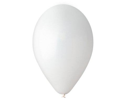 Balony lateksowe pastelowe, Gemar Białe White, 33cm, 50szt.