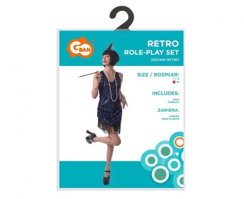 Olśniewająca Cekinowa Sukienka Retro Lata 20 z Opaską - Rozmiar M