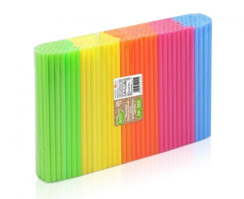 Rurki wielokrotnego użytku, różne kolory, 9mm, 240mm, 250szt.