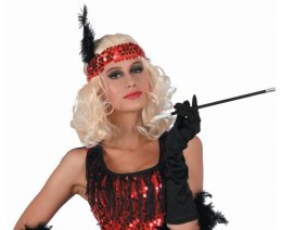 Strój Kabaretowy dla Dorosłych - Czerwony, Rozmiar M + Ozdoba na Głowę