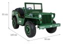 Autko Wojskowe Retro dla 3 dzieci Zielony Jeep Willys