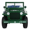 Autko Wojskowe Retro dla 3 dzieci Zielony Jeep Willys