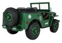 Autko Wojskowe Retro dla 3 dzieci Zielony Jeep Willys
