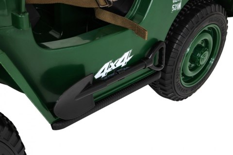 Autko Wojskowe Retro dla 3 dzieci Zielony Jeep Willys