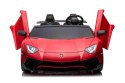 Auto Lamborghini Aventador SV na akumulator dla 2 dzieci Czerwony + Pilot 2,4 GHz + Pianka EVA + Audio LED