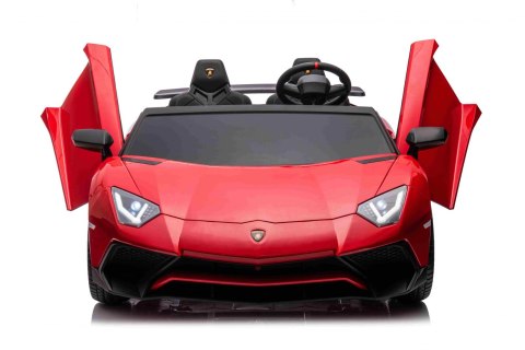 Auto Lamborghini Aventador SV na akumulator dla 2 dzieci Czerwony + Pilot 2,4 GHz + Pianka EVA + Audio LED