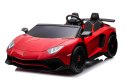 Auto Lamborghini Aventador SV na akumulator dla 2 dzieci Czerwony + Pilot 2,4 GHz + Pianka EVA + Audio LED