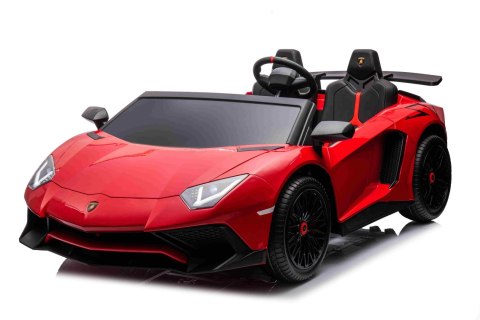 Auto Lamborghini Aventador SV na akumulator dla 2 dzieci Czerwony + Pilot 2,4 GHz + Pianka EVA + Audio LED