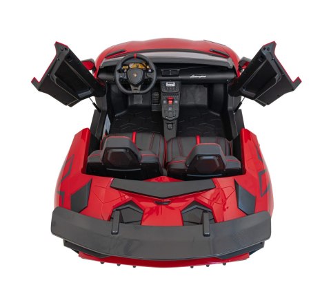 Auto Lamborghini Aventador SV na akumulator dla 2 dzieci Czerwony + Pilot 2,4 GHz + Pianka EVA + Audio LED
