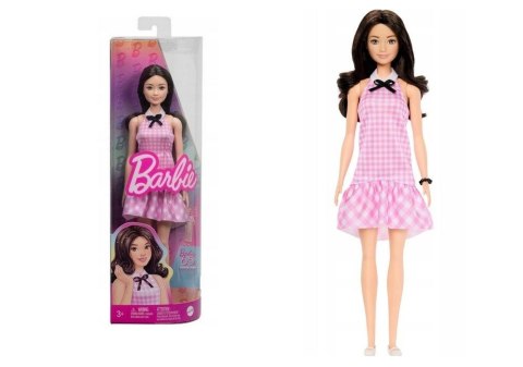 Barbie lalka Fashionistas sukienka różowa kratka
