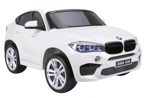 BMW X6M XXL dla 2 dzieci Biały SUV + Pilot + Ekoskóra