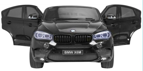 BMW X6M XXL dla 2 dzieci Czarny SUV + Pilot + Ekoskóra