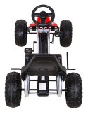 Duży Gokart Strong na pedały dla dzieci Czerwony + Obciążenie 100 kg + Koła EVA + Hamulec ręczny + Sportowy fotel