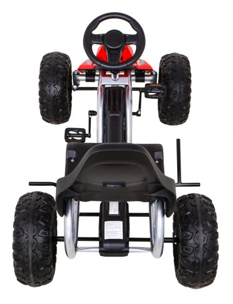 Duży Gokart Strong na pedały dla dzieci Czerwony + Obciążenie 100 kg + Koła EVA + Hamulec ręczny + Sportowy fotel