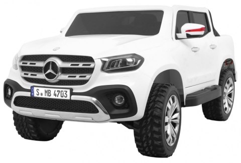 Mercedes Benz X-Class dla dzieci Biały Pickup + Pilot + Napęd 4x4