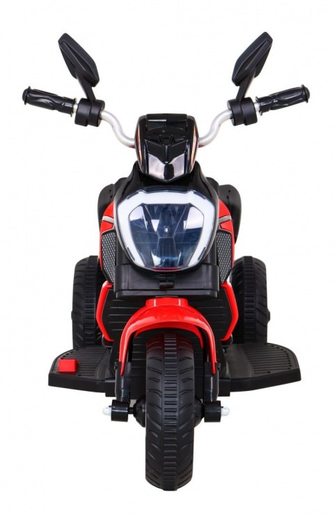 Motorek Fast Tourist na akumulator dla dzieci Czerwony + Audio + Światła + Ekoskóra