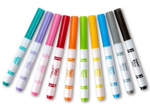 Crayola | Zmywalne flamastry do tkanin 10 szt