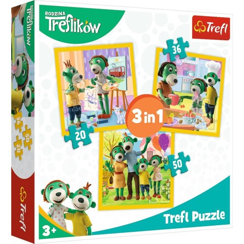 Puzzle 3w1 Rodzina Treflików Razem jest wesoło | Trefl