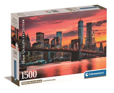 Clementoni: Puzzle 1500el. Compact HQ - East River o zmierzchu