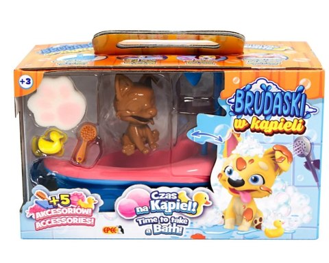 Zestaw Łazienka : piesek + błoto + 5 akcesoriów, 9 ass. | Brudaski w Kąpieli