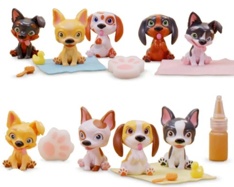 Zestaw Łazienka : piesek + błoto + 5 akcesoriów, 9 ass. | Brudaski w Kąpieli