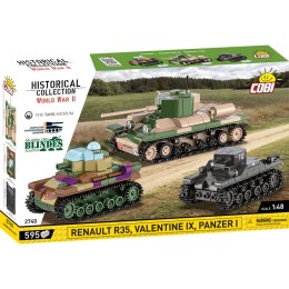 COBI: HC WWII - 3 Tanks Set 1:48 Panzer I, Valentine Ix, Renault R35