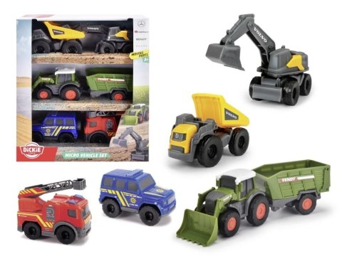 Dickie: CITY Zestaw pojazdów micro, 9 cm