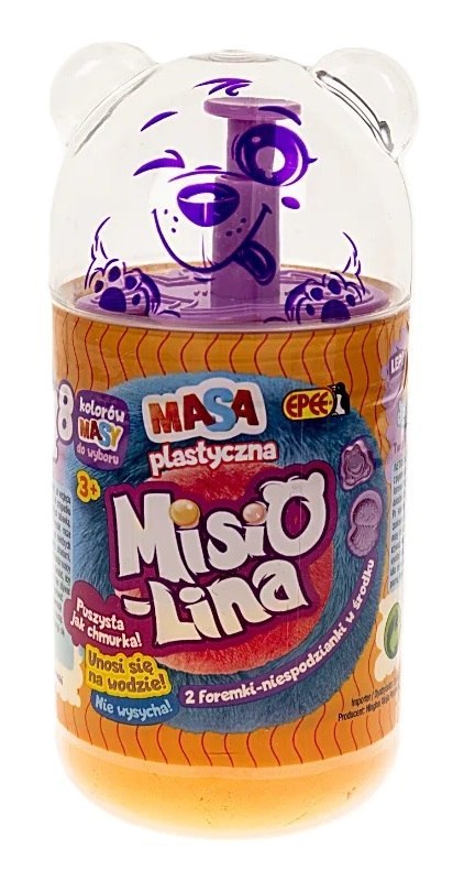 Misiolina - 2-pack masy plastycznej (2x50g) + 2 foremki - pomarańczowy+żółty