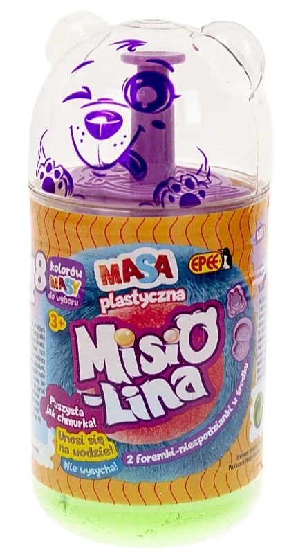 Misiolina - 2-pack masy plastycznej (2x50g) + 2 foremki - zielony+niebieski