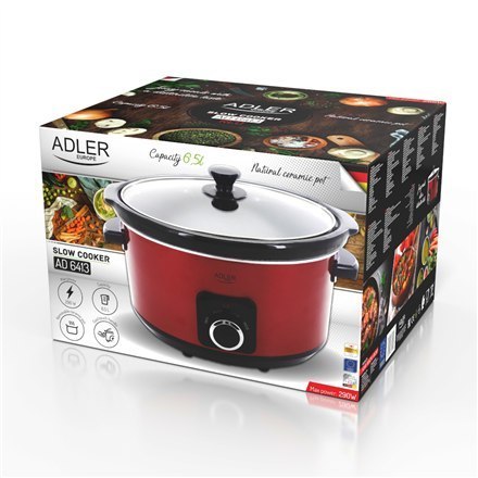 Adler | AD 6413r | Wolnowar | 290 W | 5,8 L | Liczba programów 3 | Czerwony