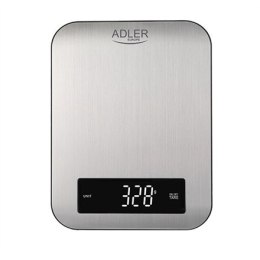 Adler | Waga kuchenna | AD 3174 | Maksymalna waga (nośność) 10 kg | Podziałka 1 g | Typ wyświetlacza LED | Inox