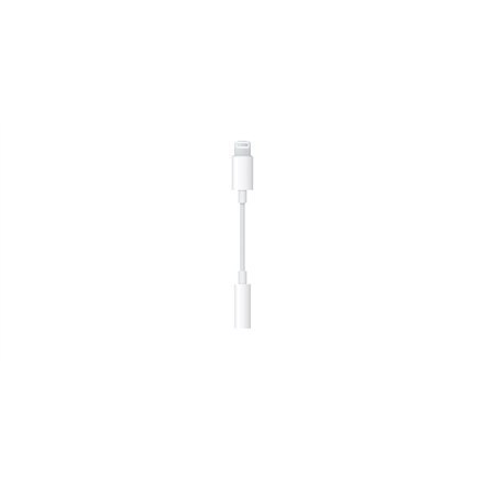 Apple | Przejściówka z Lightning na gniazdo słuchawkowe | Mini-phone stereo 3,5 mm | Żeńska | Męska | Apple Lightning | Biała