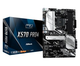 ASRock | X570 Pro4 | Rodzina procesorów AMD | Gniazdo procesora AM4 | DDR4 DIMM | Gniazda pamięci 4 | Obsługiwane interfejsy dys