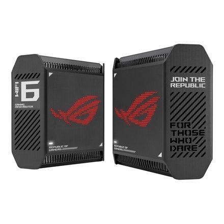 Asus | System Mesh Gaming Gigabit Tri-band Wifi 6 802.11ax | GT6 ROG Rapture (2-Pack) | 802.11ax | 574+4804+4804 Mbit/s | 10/100
