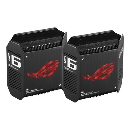 Asus | System Mesh Gaming Gigabit Tri-band Wifi 6 802.11ax | GT6 ROG Rapture (2-Pack) | 802.11ax | 574+4804+4804 Mbit/s | 10/100