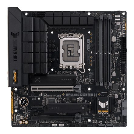 Asus | TUF GAMING B760M-PLUS D4 | Rodzina procesorów Intel | Gniazdo procesora LGA1700 | DDR4 DIMM | Gniazda pamięci 4 | Obsługi