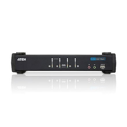 Aten 4-Port USB DVI/Audio KVMP Przełącznik - Bezpieczne zarządzanie komputerami za pomocą jednego zestawu klawiatury, myszy i mo