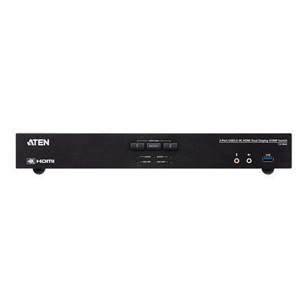 Aten CS1842-AT-G 2-portowy przełącznik KVM True 4K HDMI Dual-View z audio i koncentratorem USB 3.0 | Aten