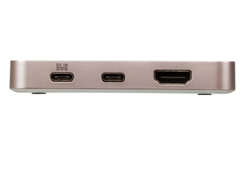 Aten | USB-C 4K Ultra Mini Dock z Power Pass-through | Porty Ethernet LAN (RJ-45) | Porty VGA (D-Sub) w ilości | Porty USB 3.0 (