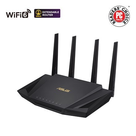 Bezprzewodowy router Wifi 6 Dual Band Gigabit | RT-AX58U | 802.11ax | 2402+574 Mbit/s | 10/100/1000 Mbit/s | Porty Ethernet LAN