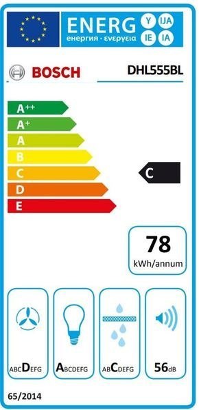 Bosch | Hood Serie 4 | DHL555BL | Energy efficiency class C | Canopy | Width 50 cm | 590 m³/h | Mechanical control | Silver | LE