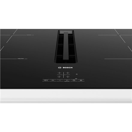 Bosch | PIE811B15E | Induction hob with built-in hood | Number of burners/cooking zones 4 | Touch | Timer | Black | Display