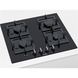 Bosch | PPP6A6B20 | Hob | Gas on glass | Number of burners/cooking zones 4 | Rotary knobs | Black
