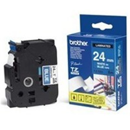 Brother | 555 | Laminated tape | Thermal | White on blue | Roll (2.4 cm x 8 m)