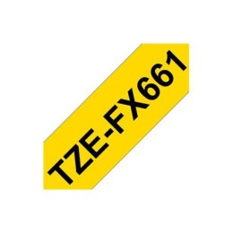 Brother | FX661 | Flexible tape | Thermal | Black on yellow | Roll (3.6 cm x 8 m)