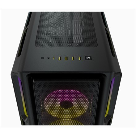 Corsair | Inteligentna obudowa ze szkłem hartowanym | iCUE 5000T RGB | Okno boczne | Czarny | Mid-Tower | Zasilacz w zestawie Ni