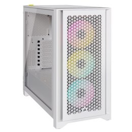 Corsair | Obudowa PC ze szkła hartowanego | iCUE 4000D RGB AIRFLOW | Okno boczne | Biały | Mid-Tower | Zasilacz w zestawie Nie