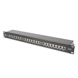Digitus | Patch Panel | CAT 6A | RJ45, 8P8C | m | Ekranowanie RJ45 (brąz cynowany) | Odpowiedni do montażu w szafie 483 mm (19